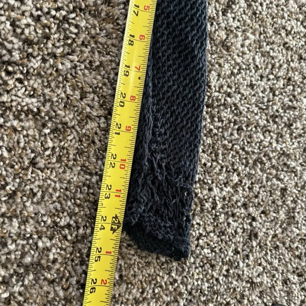 Lucky Brand Duster XS Dark Navy Blue Crochet Open Front - Picture 9 of 10